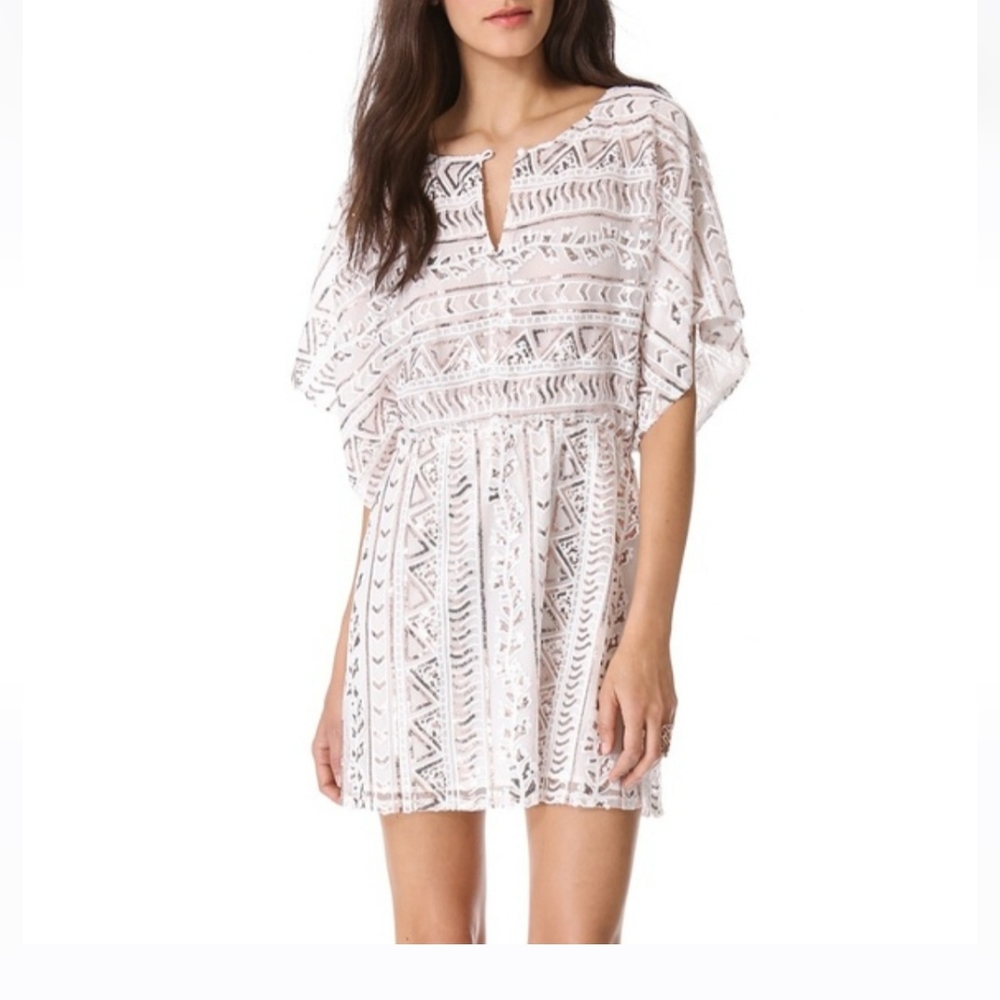 Dolce‎ Vita Sequin Cocktail Dress White and Gold Womens Small